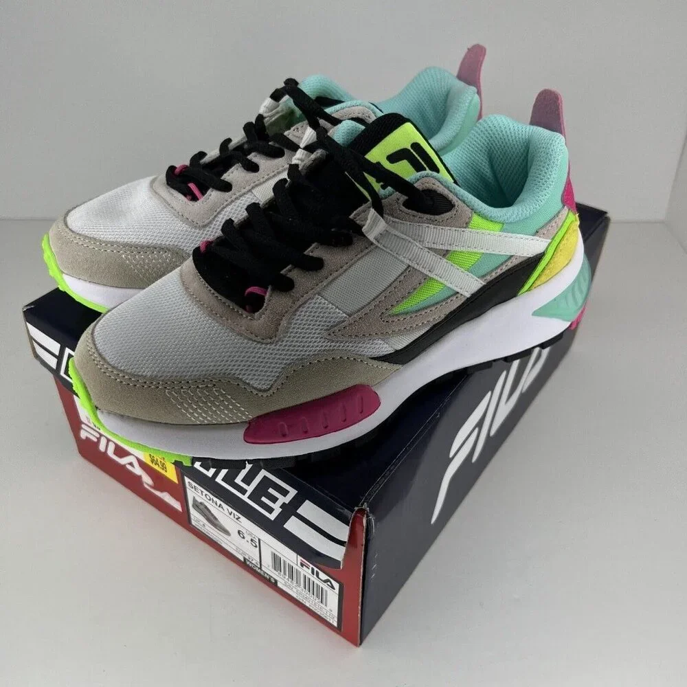 FILA Setona Viz Leather and Mesh Cross Training Sneaker Womens Size 6.5 EU 37.5